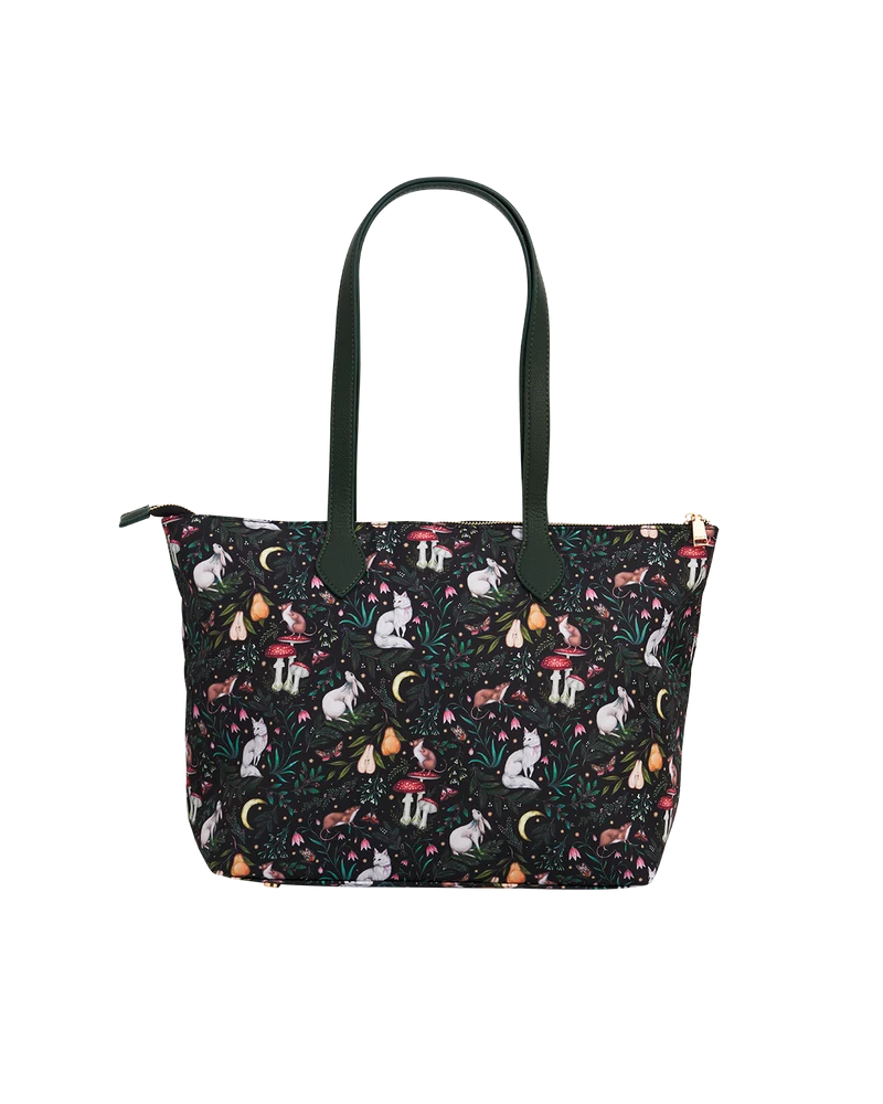 Edith Niva Print Tote Bag in Green